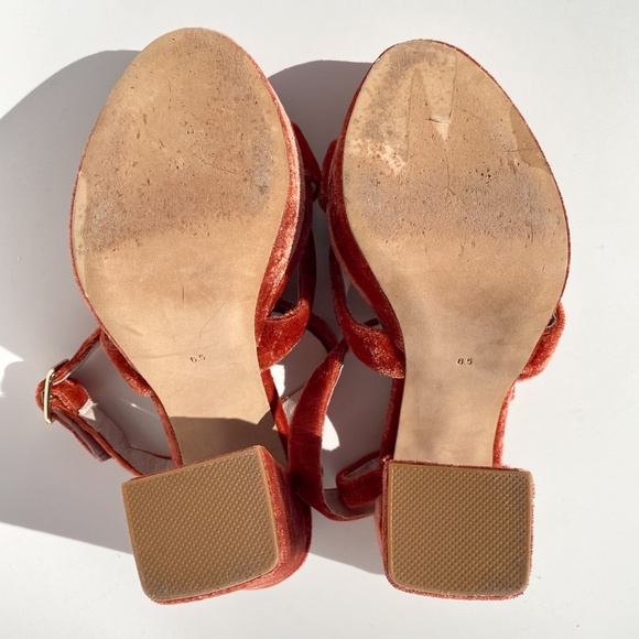 House of Harlow 1960 X REVOLVE Ari Heel Rust - Velvet Platform Sandal - size 6.5 - Picture 11 of 12